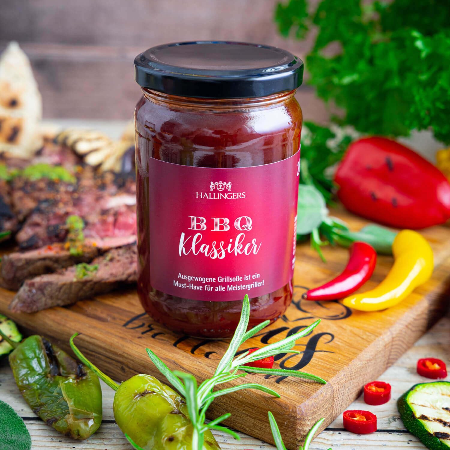 hallingers-honig-chutney-bbq-klassiker-glas-260g-grill-sauce image 2