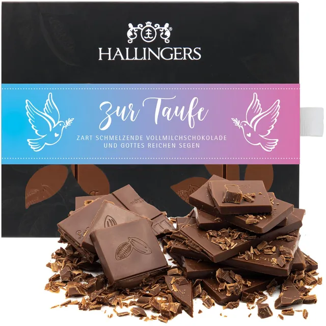hallingers-zur-taufe-vollmilch-schokolade-90g-geschenk image 1