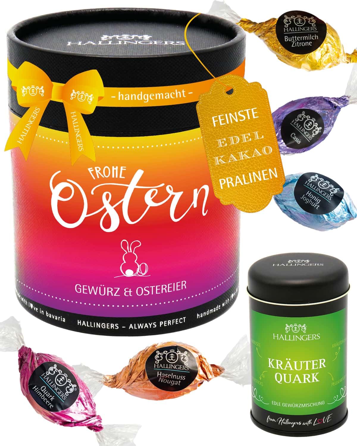 hallingers-geschenkesets-frohe-ostern-geschenkkorb-xxl-310g-pralinen image 1