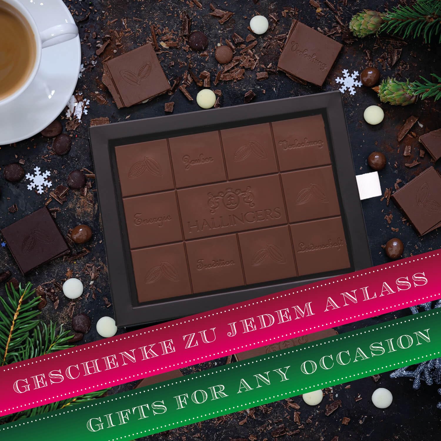 hallingers-frohes-weihnachtsfest-schokolade-10-tafeln-kaffee-zimt image 4