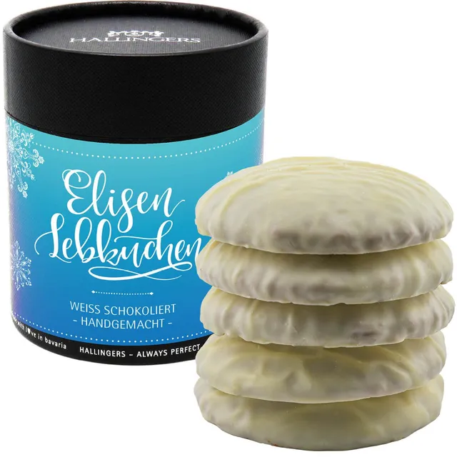 hallingers-gen-sse-elisen-lebkuchen-wei-e-schoko-dose-400g image 1