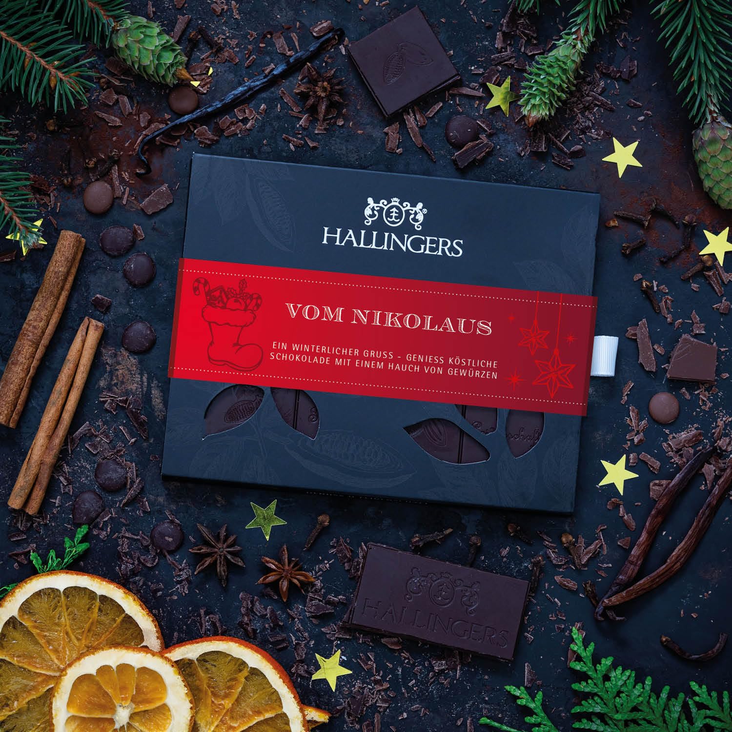 hallingers-schokolade-vom-nikolaus-tafel-vegan-10x90g image 2
