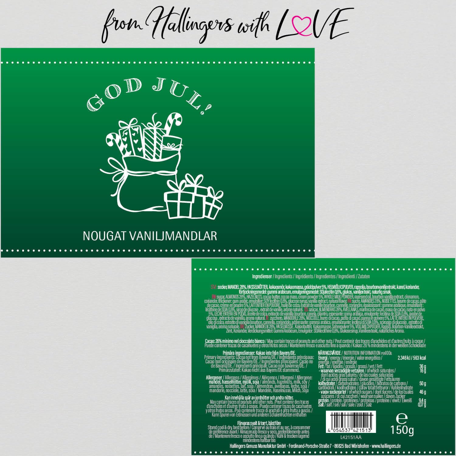 hallingers-schokolade-god-jul-green-nougat-mandeln-150g-dose image 6