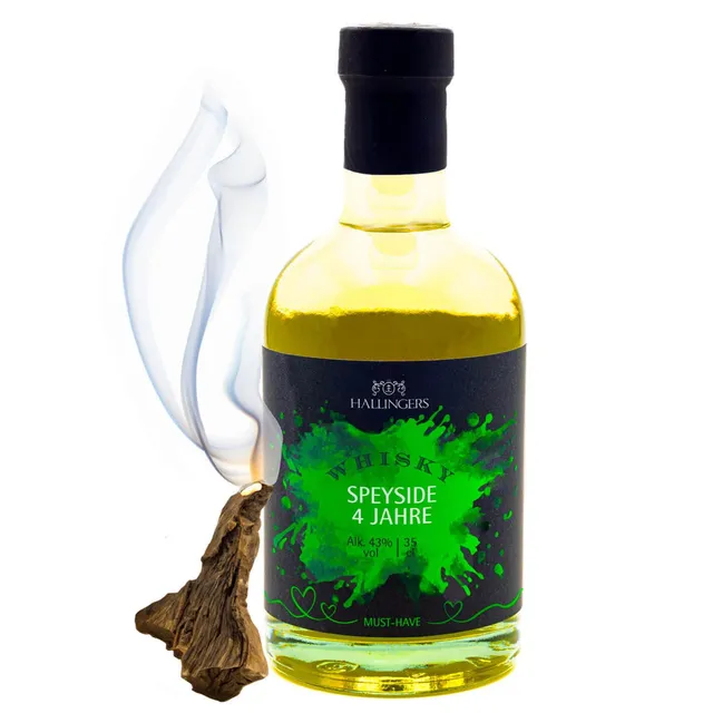 hallingers-whisky-speyside-4-jahre-geschenkflasche-43-350ml image 1