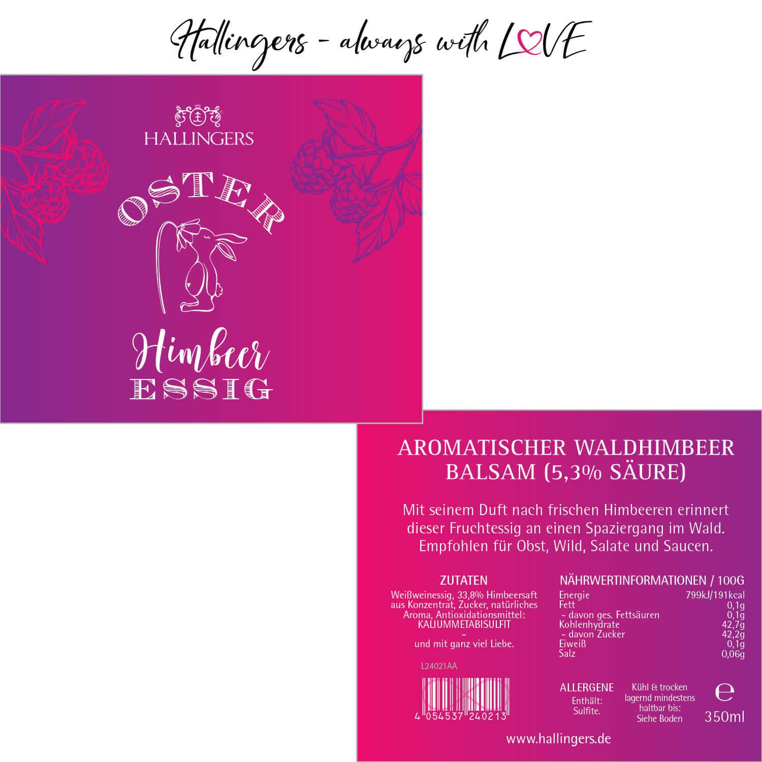 hallingers-kochen-oster-essig-himbeer-balsam-flasche-350ml image 6
