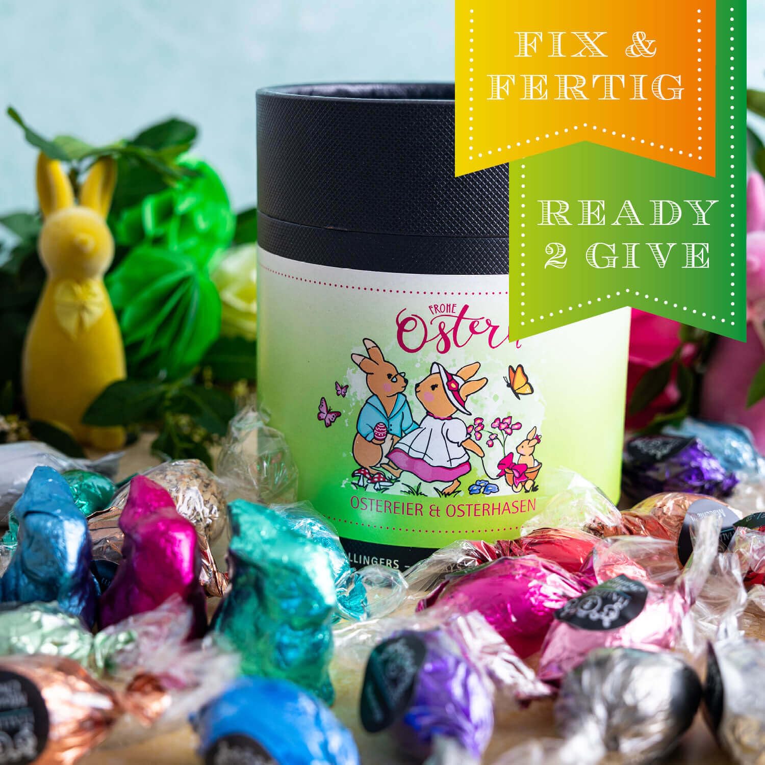 hallingers-frohe-ostern-hasenfamilie-osterei-pralinen-geschenkdose image 3