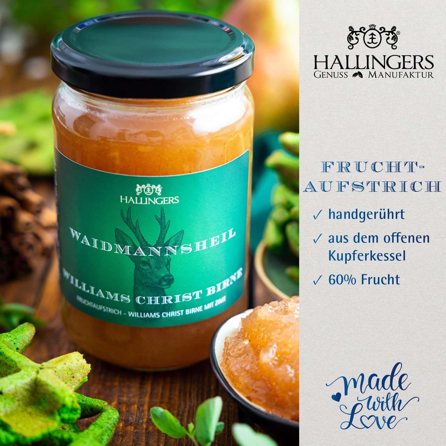 hallingers-fruchtaufstrich-waidmannsheil-birne-330g-j-ger-glas image 2