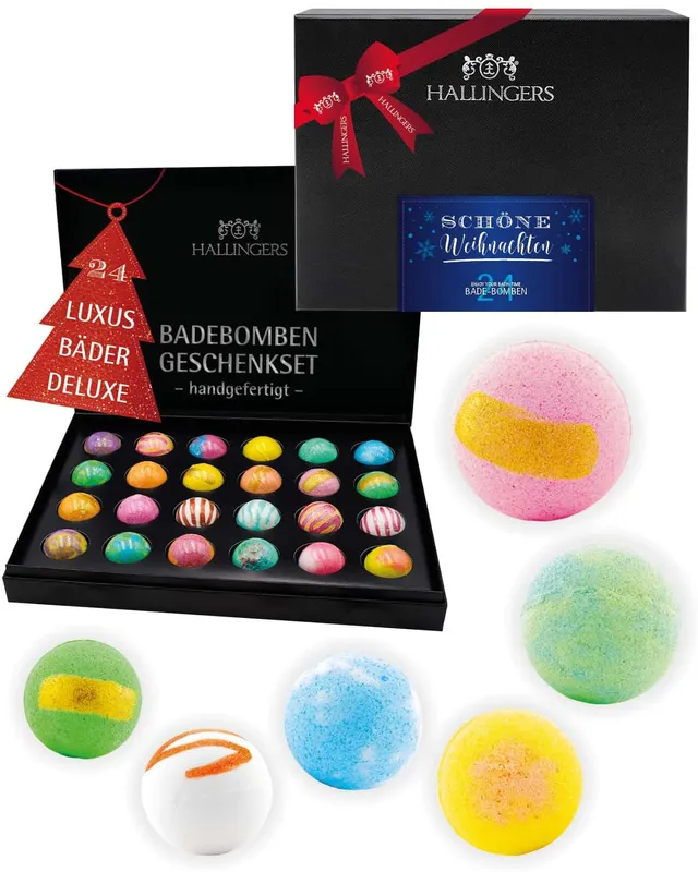 hallingers-wellness-sch-ne-weihnachten-badebomben-24tlg-box image 1
