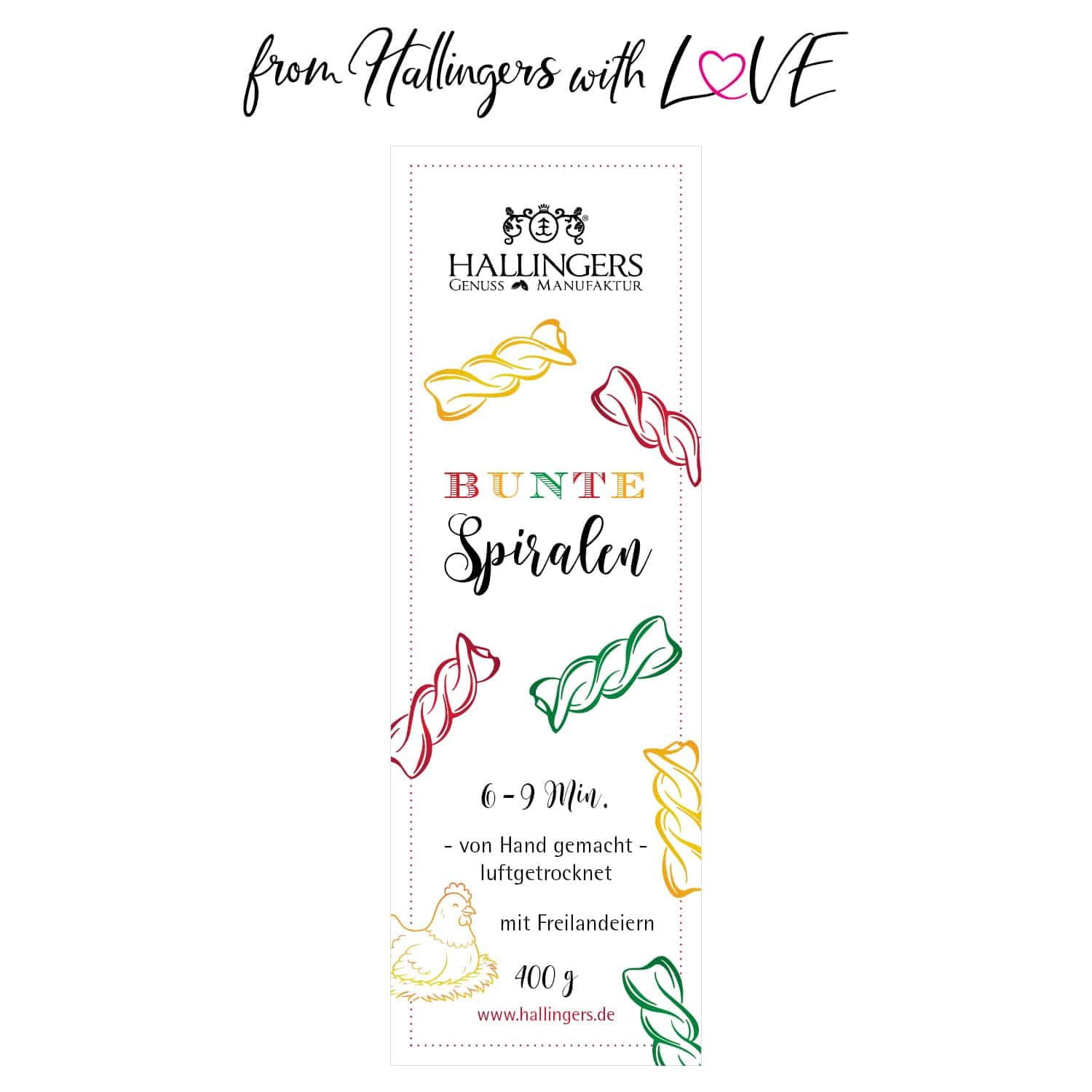 hallingers-kochen-bunte-spiralen-pasta-400g-freilandei image 3