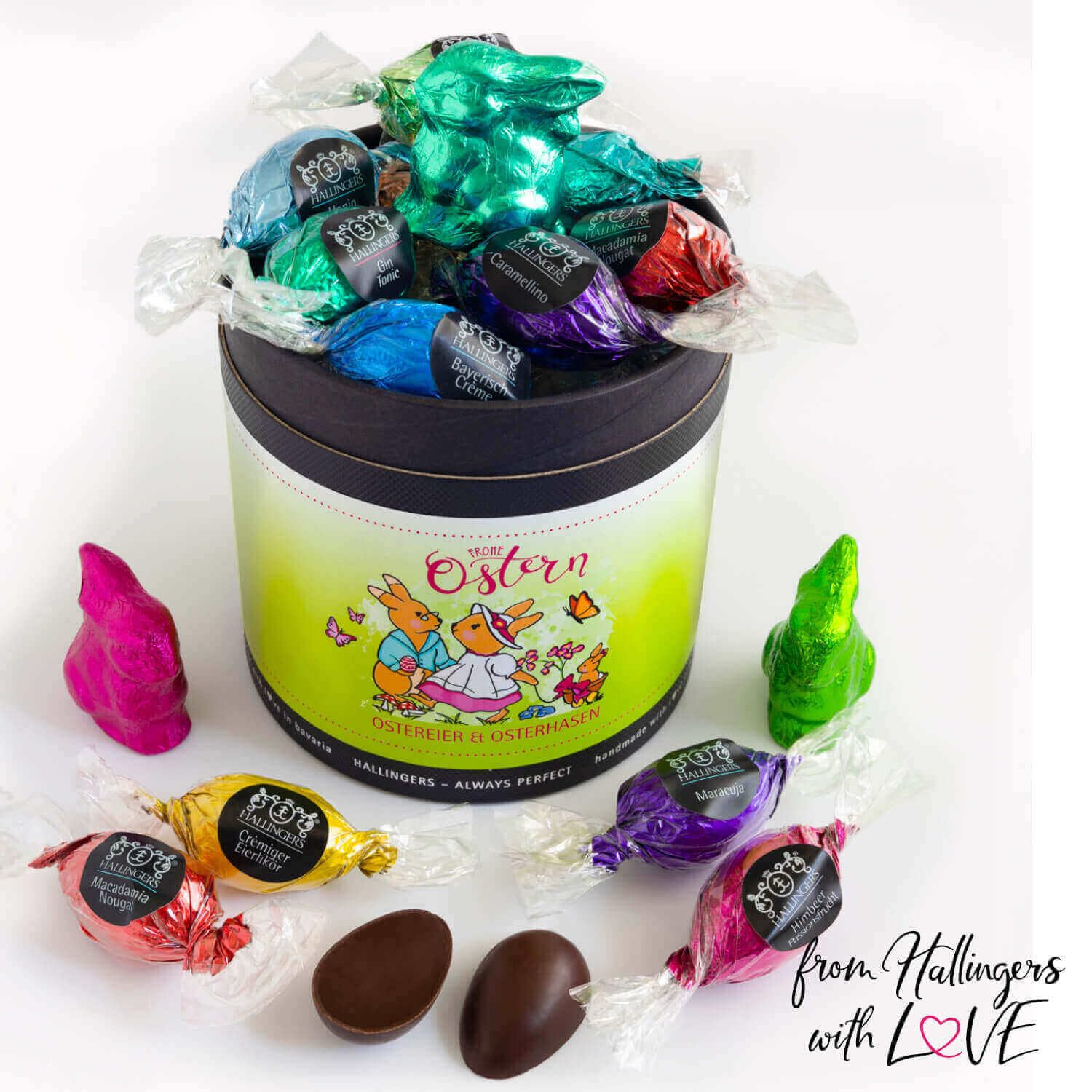 hallingers-frohe-ostern-hasenfamilie-osterei-pralinen-geschenkdose image 5