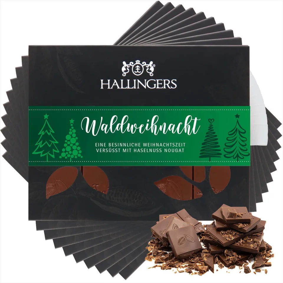 hallingers-schokolade-waldweihnacht-tafel-10x-900g-haselnuss image 1