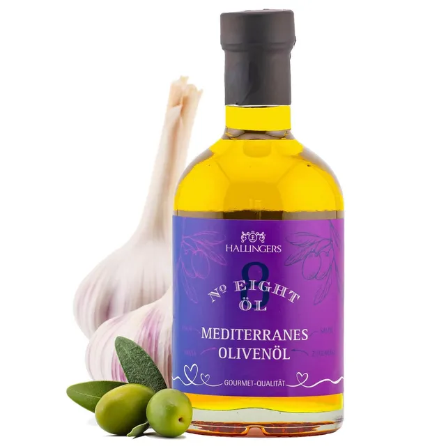 hallingers-kochen-no-8-mediterranes-oliven-l-flasche-350ml-mild image 1