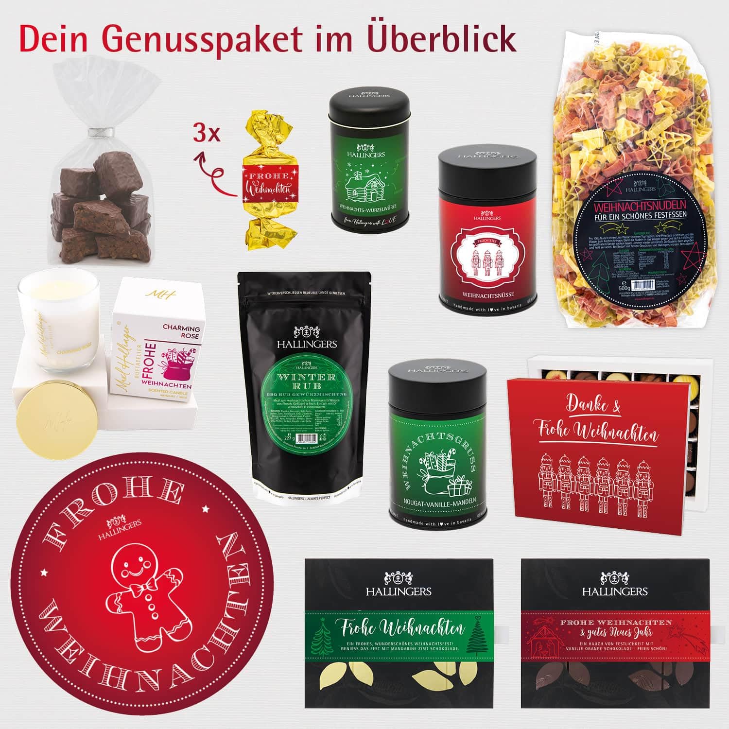 hallingers-geschenkset-frohe-weihnachten-xxl-korb-2136g-feinkost image 6