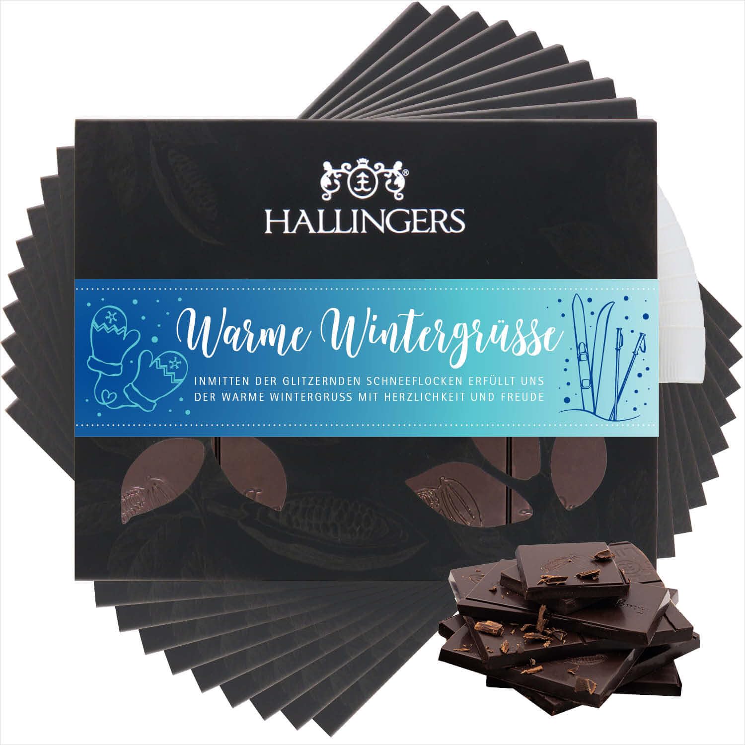 hallingers-warme-wintergr-e-vegane-schokolade-xmas-gew-rz-10x90g image 1