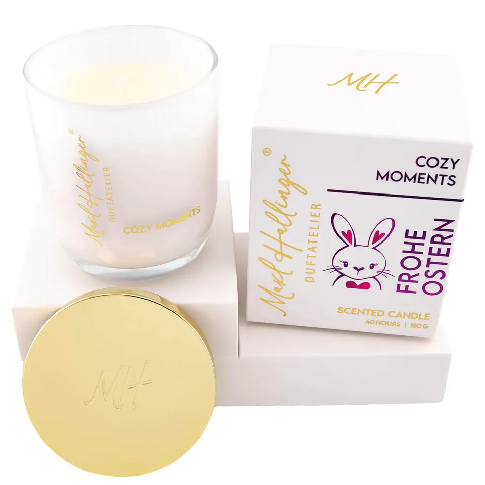 hallingers-spirituals-frohe-ostern-duftkerze-cozy-moments-box image 1