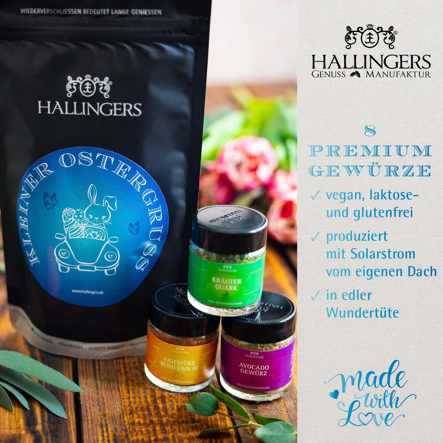 hallingers-geschenkesets-kleiner-ostergru-wundert-te-pralinen-gew-rz image 2