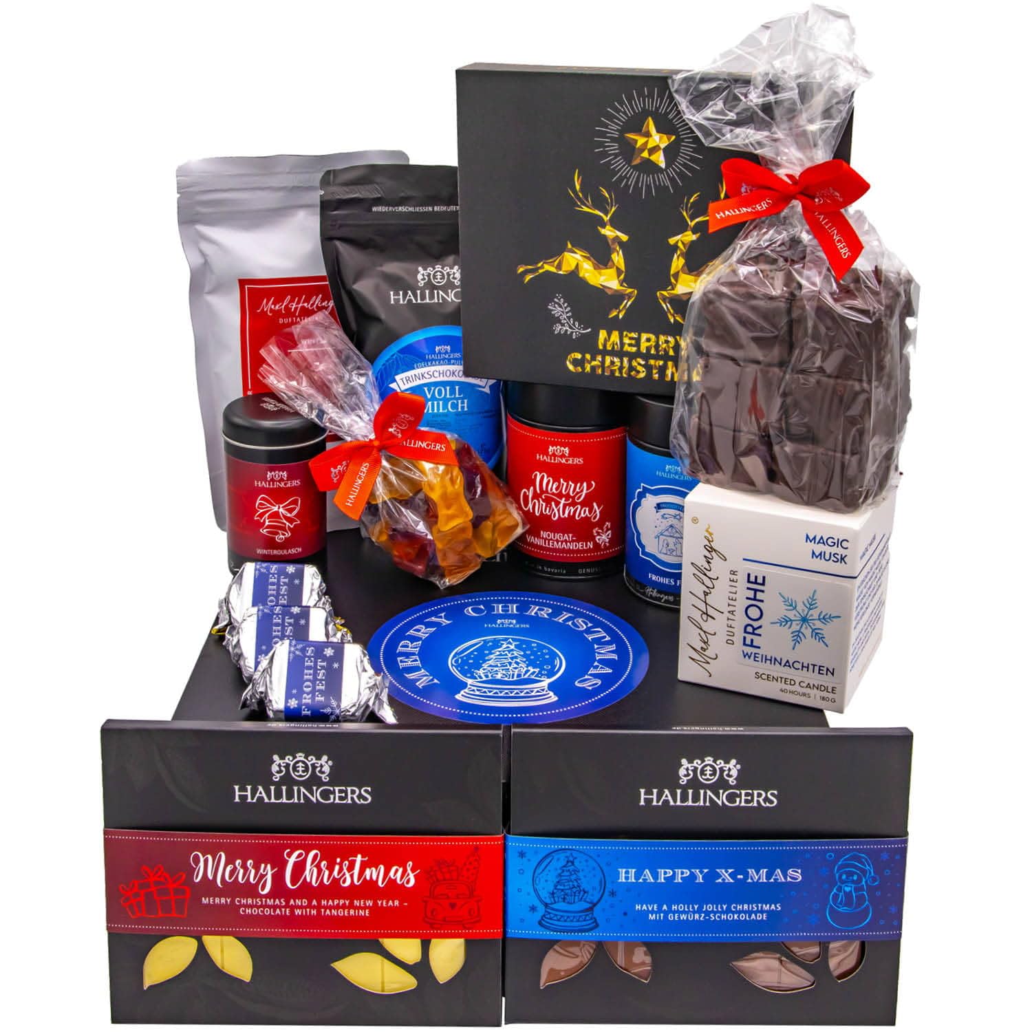 hallingers-geschenkset-merry-christmas-xxl-korb-2229g-feinkost image 1