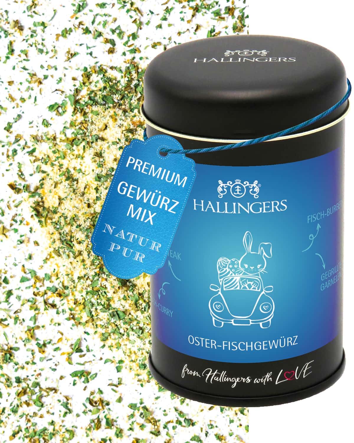 hallingers-kochen-karibisches-oster-fischgew-rz-105g-geschenkdose image 1