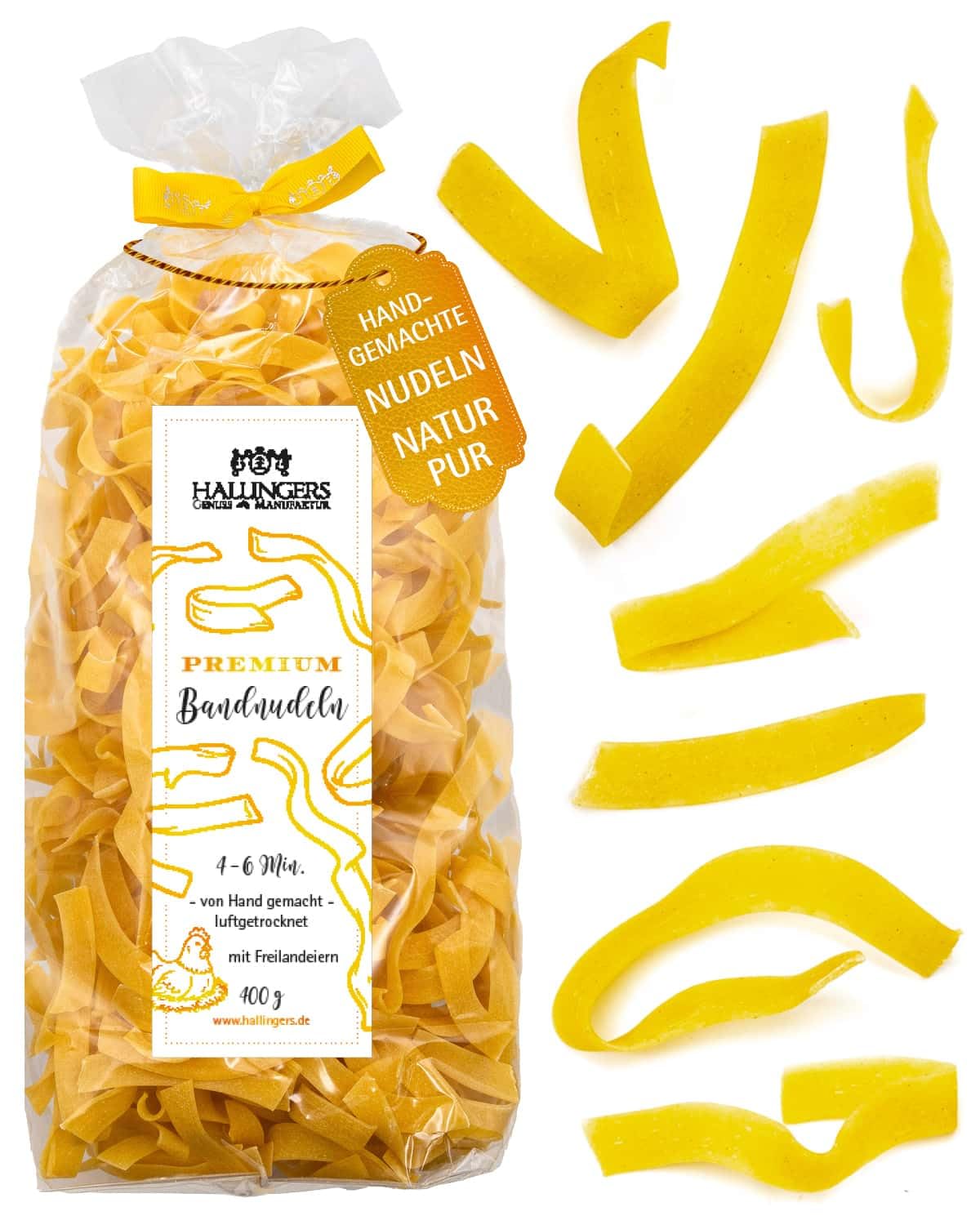 hallingers-kochen-premium-bandnudeln-pasta-geschenk-400-g image 1