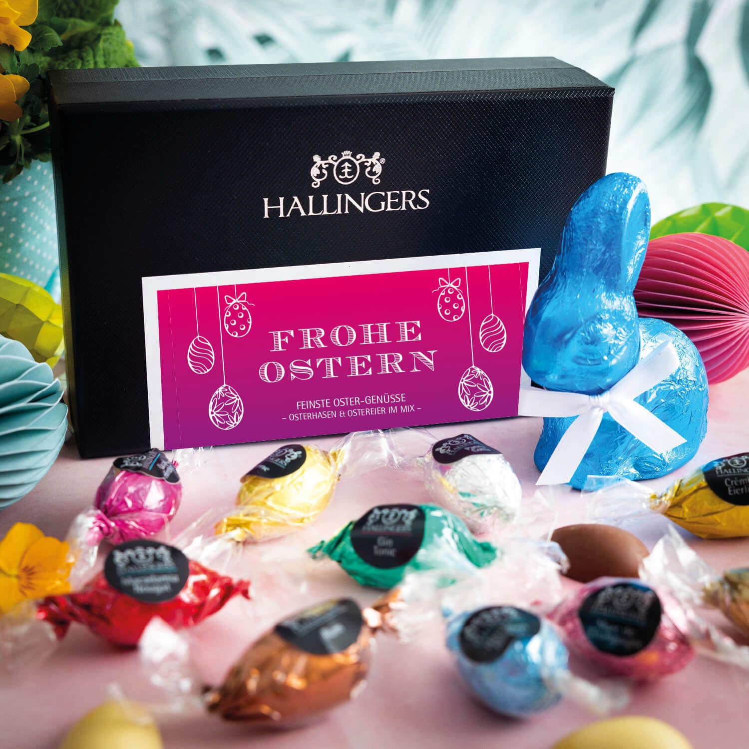 hallingers-pralinen-osterei-frohe-ostern-mix-geschenkbox-170-g image 2