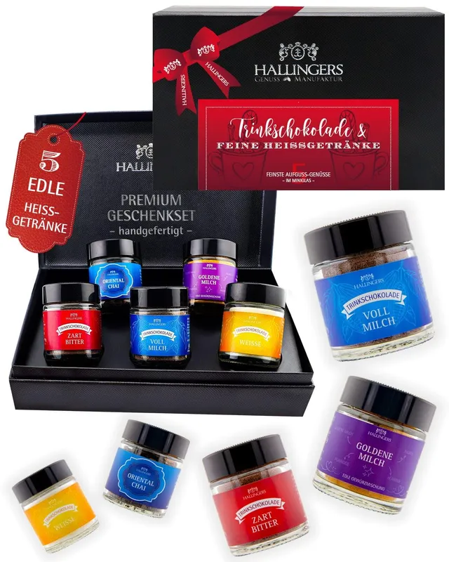 hallingers-geschenkesets-trinkschokolade-5-minigl-ser-81g-box image 1