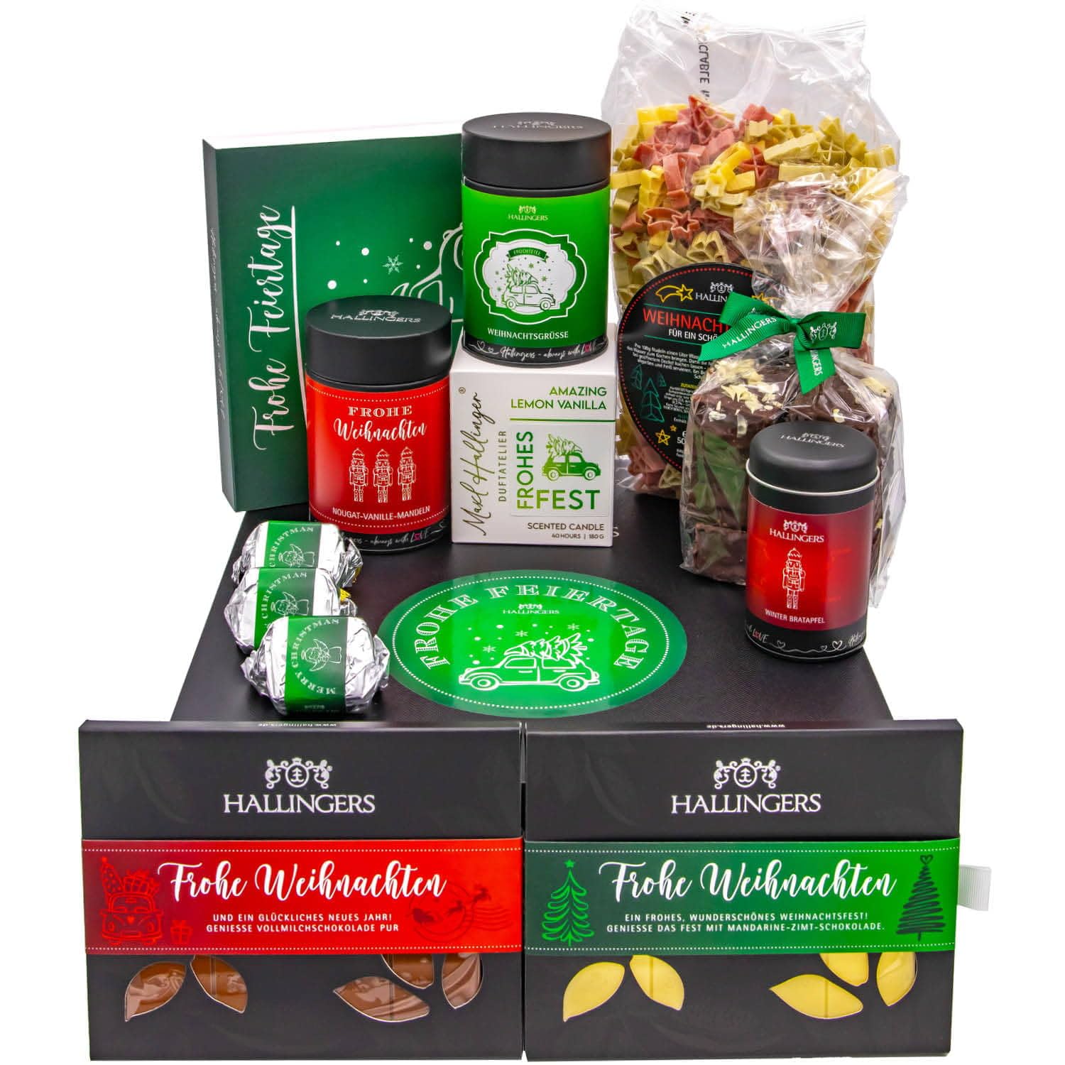 hallingers-frohe-feiertage-xxl-geschenkkorb-feinkost-set-weihnachten image 1