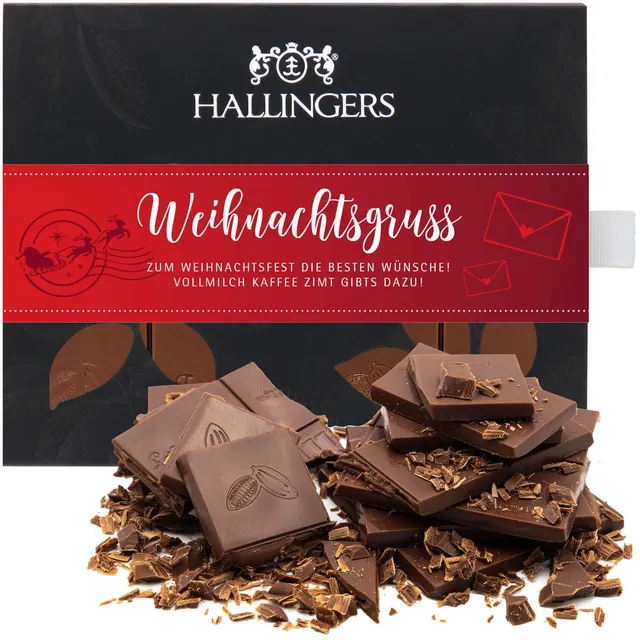 hallingers-schokolade-weihnachtsgru-tafel-kaffee-zimt-90-g image 1