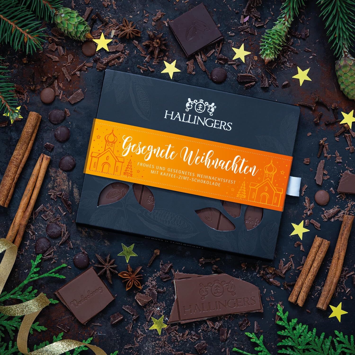 hallingers-genuss-manufaktur-schokolade-gesegnete-weihnachten-90g image 2