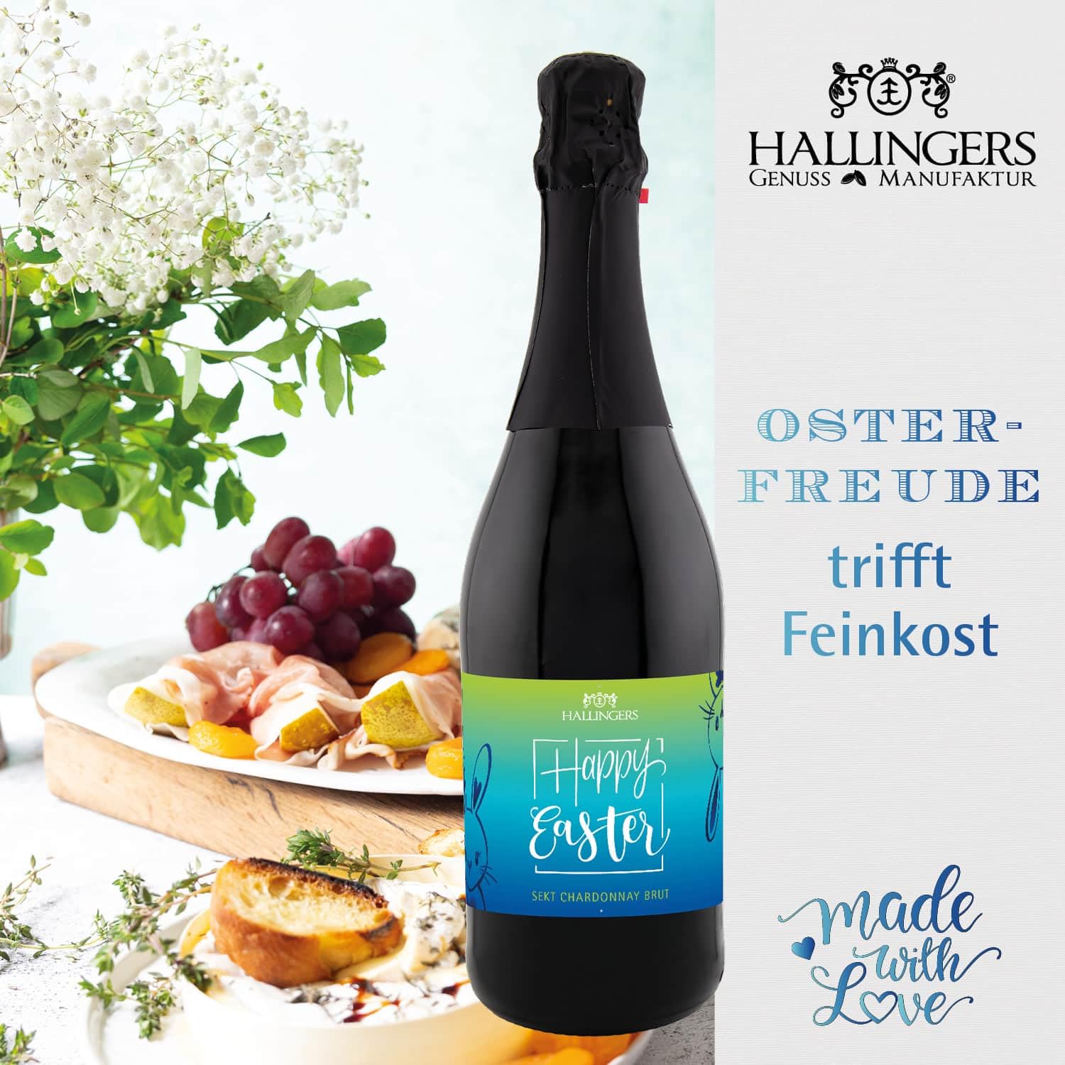 hallingers-geschenkset-gru-osterhase-xxl-osterkorb-feinkost-2120g image 3