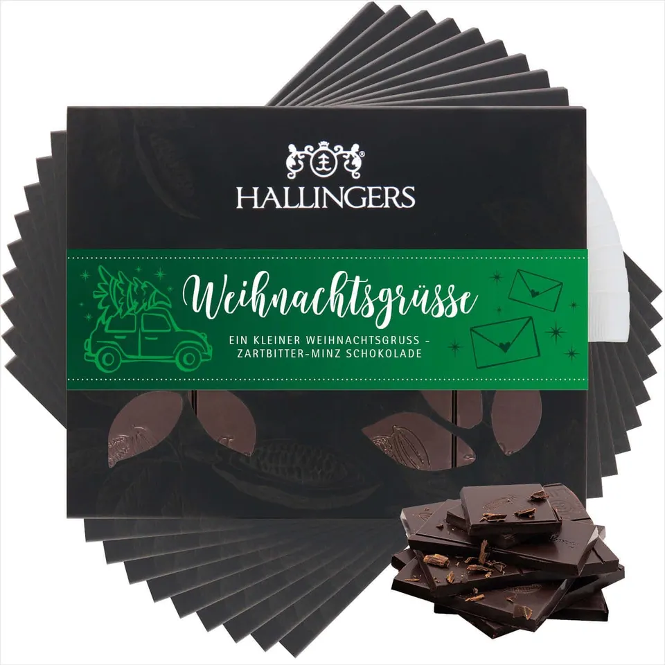 hallingers-schokolade-weihnachtsgr-e-tafeln-minze-vegan-10x image 1