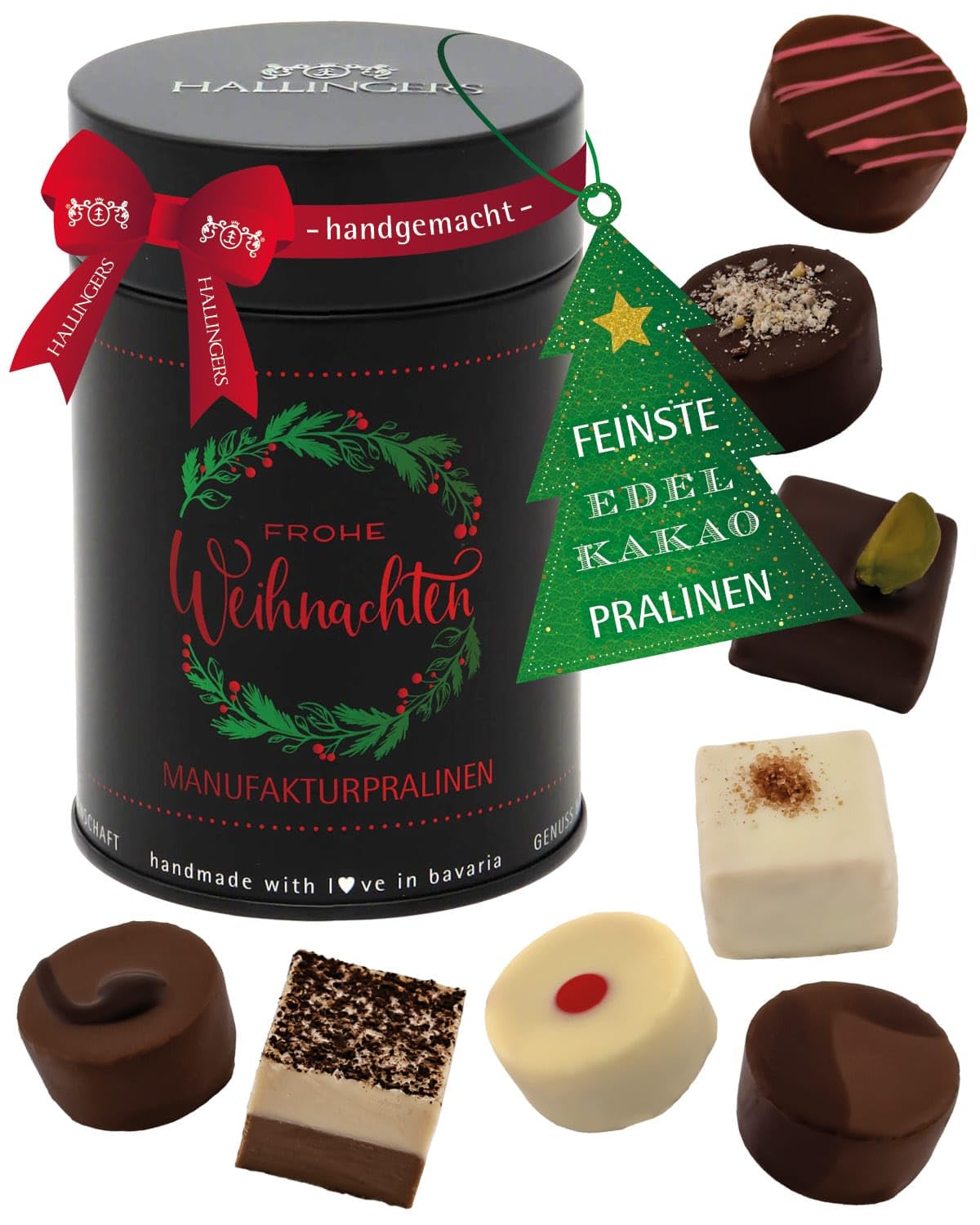 hallingers-pralinen-frohe-weihnachten-geschenkdose-ohne-alkohol-150g image 1