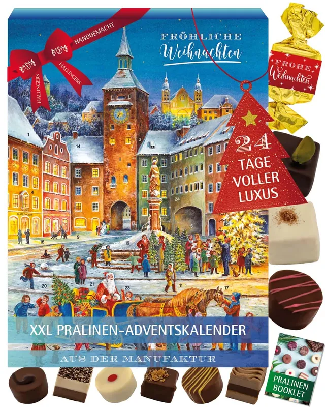 hallingers-weihnachtszeit-pralinen-adventskalender-320g-xxl image 1