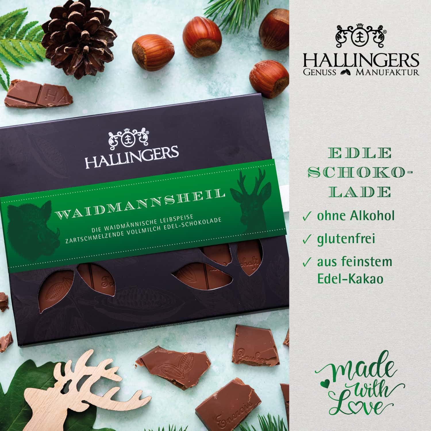 hallingers-waidmannsheil-schokolade-j-ger-tafel-90g-ohne-alkohol image 2