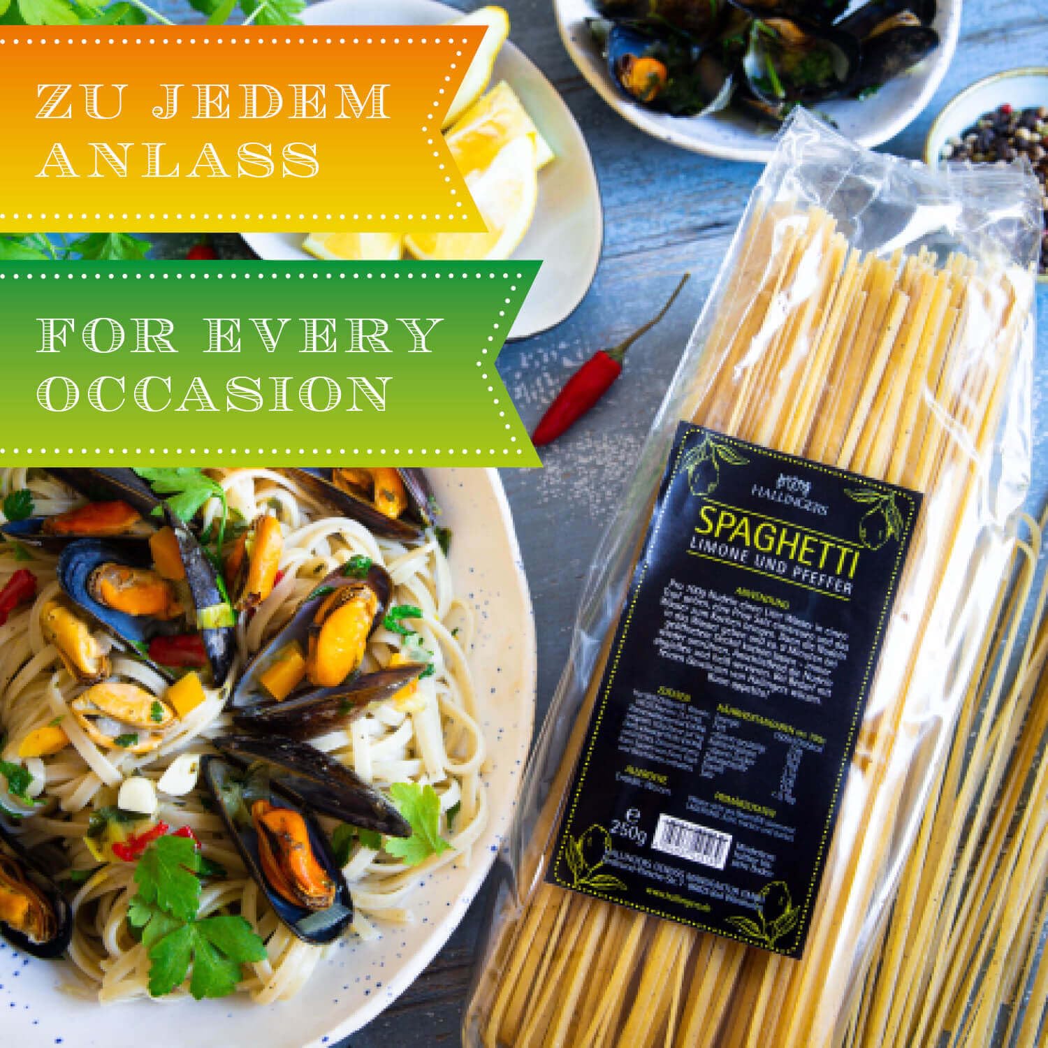 hallingers-spaghetti-zitrone-pfeffer-edelpasta-set-7x-1750g image 4