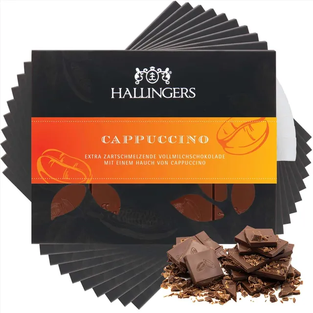 hallingers-schokolade-cappuccino-tafeln-10x-900g-ohne-alkohol image 1