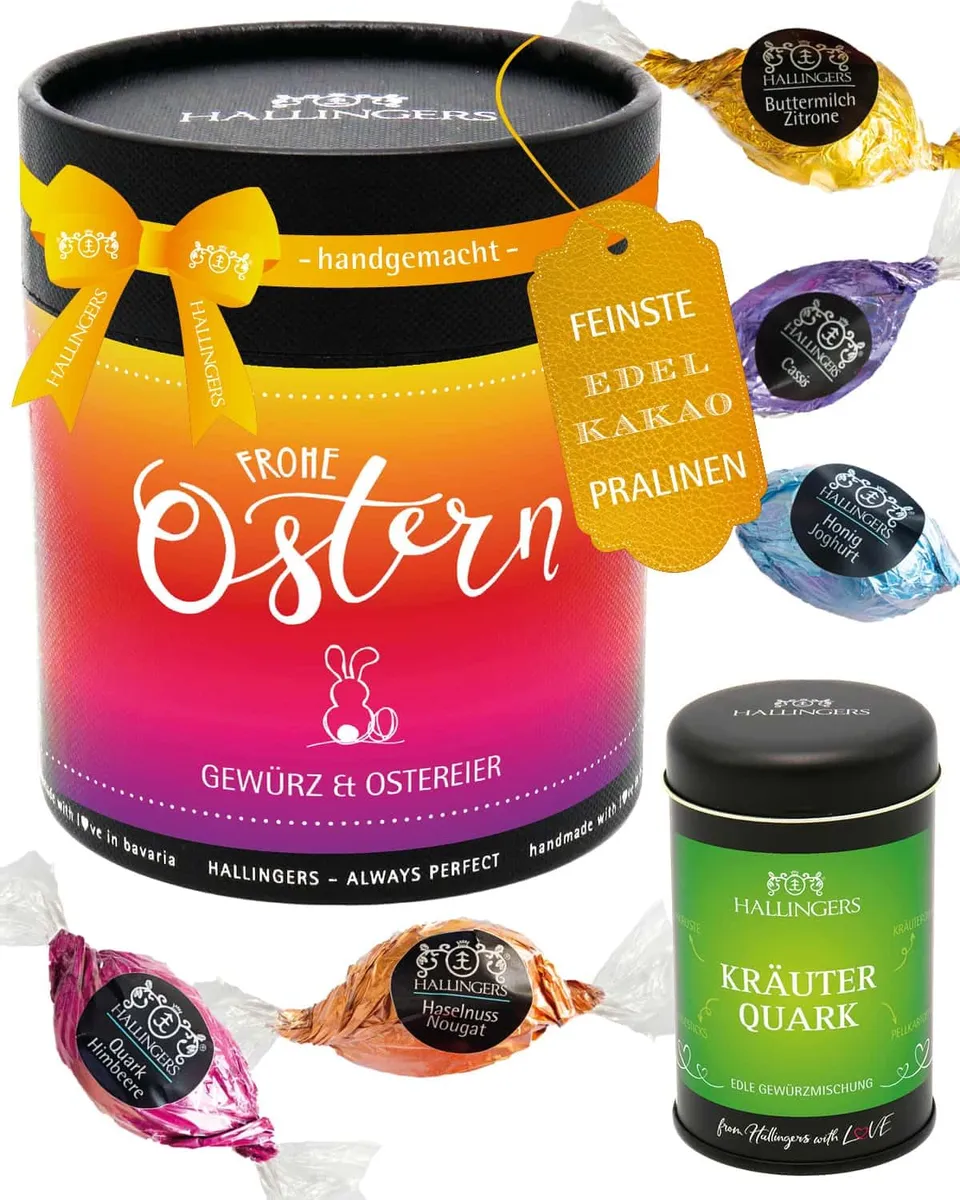 hallingers-geschenkesets-frohe-ostern-geschenkkorb-xxl-310g-pralinen image 1