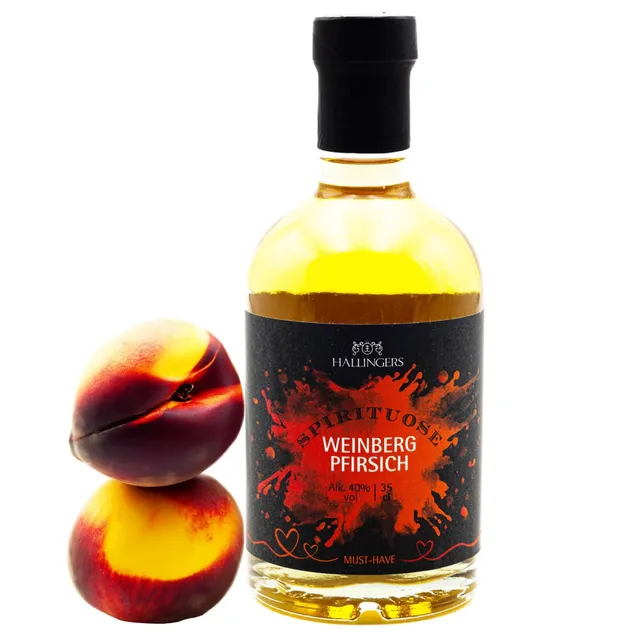 hallingers-alter-weinbergpfirsich-lik-r-350ml-geschenkflasche-fruchtig image 1