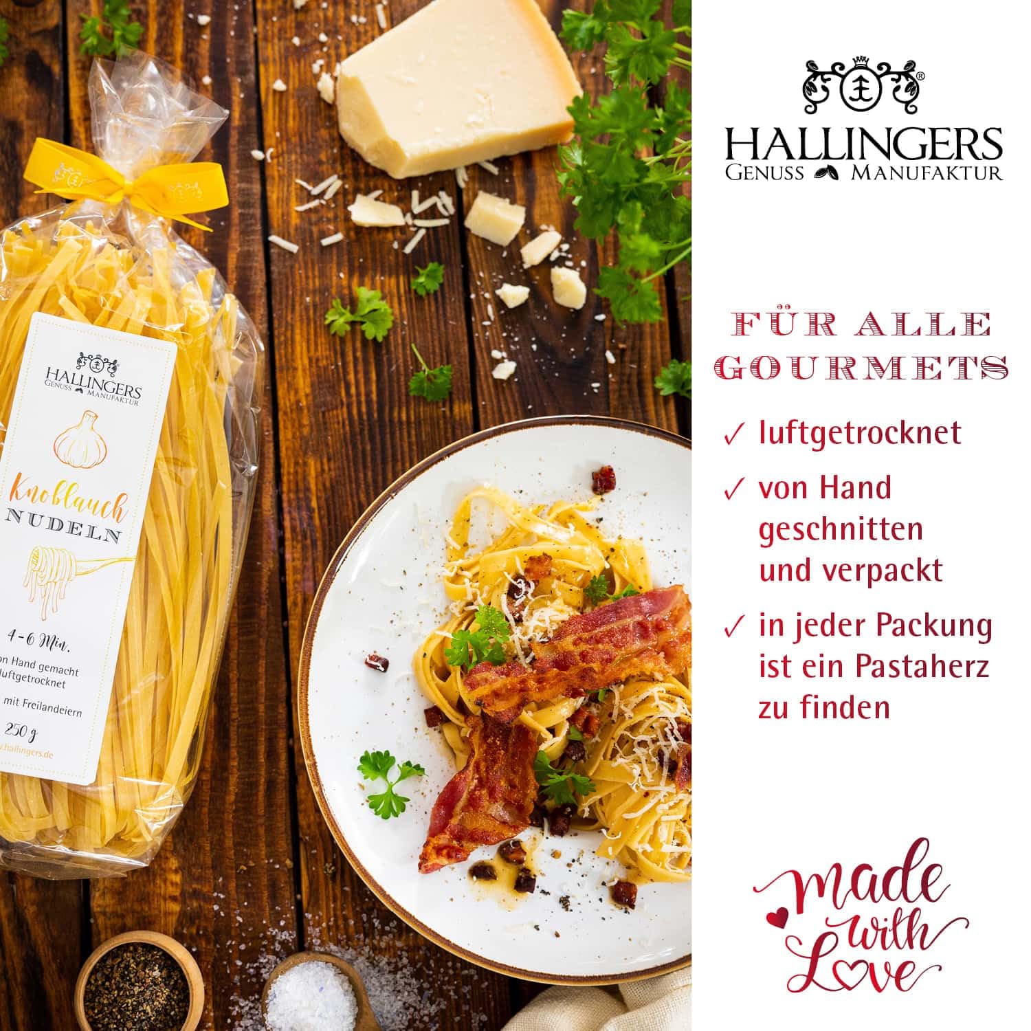 hallingers-kochen-knoblauch-nudeln-pasta-geschenk-250g-freilandei image 3