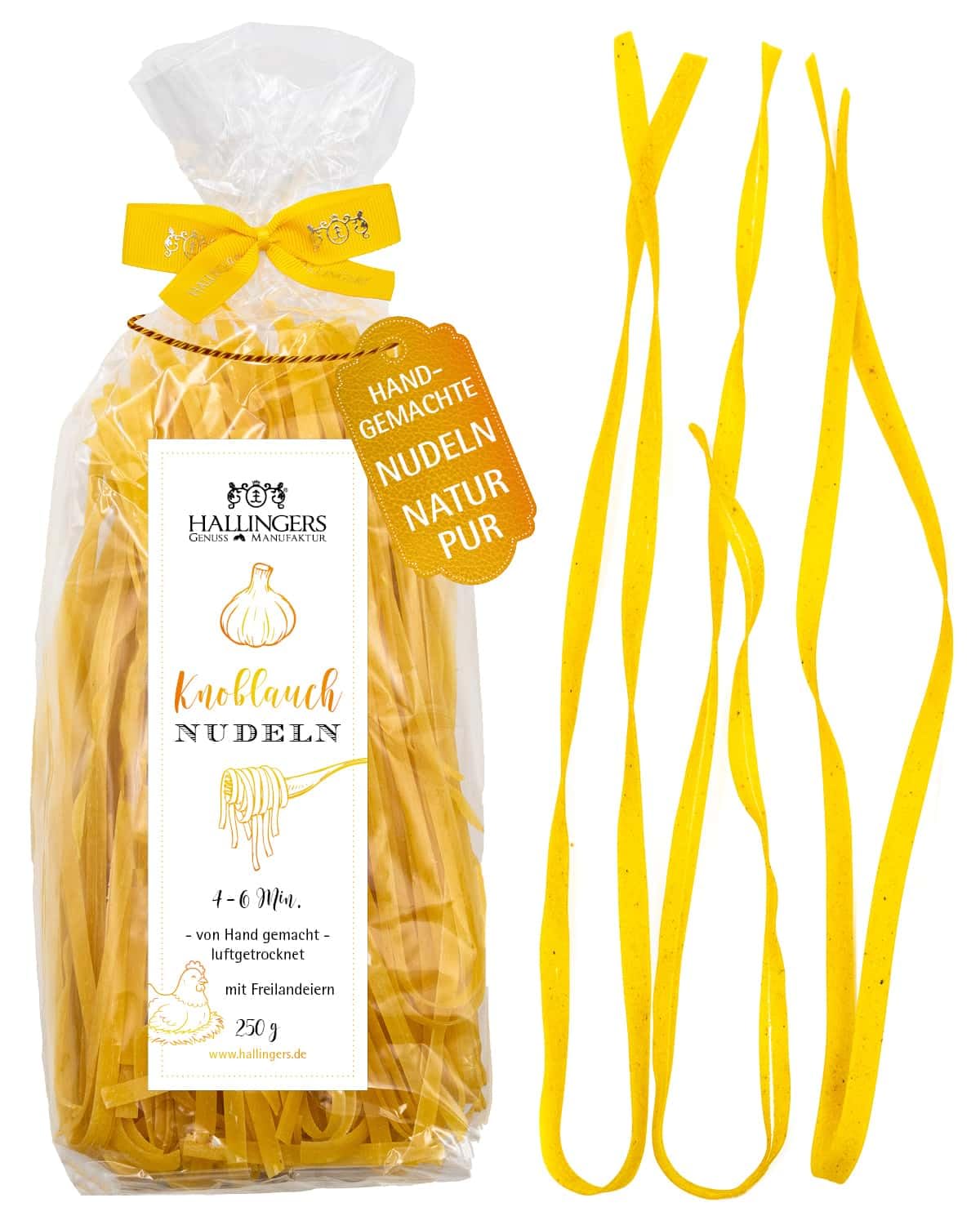 hallingers-kochen-knoblauch-nudeln-pasta-geschenk-250g-freilandei image 1