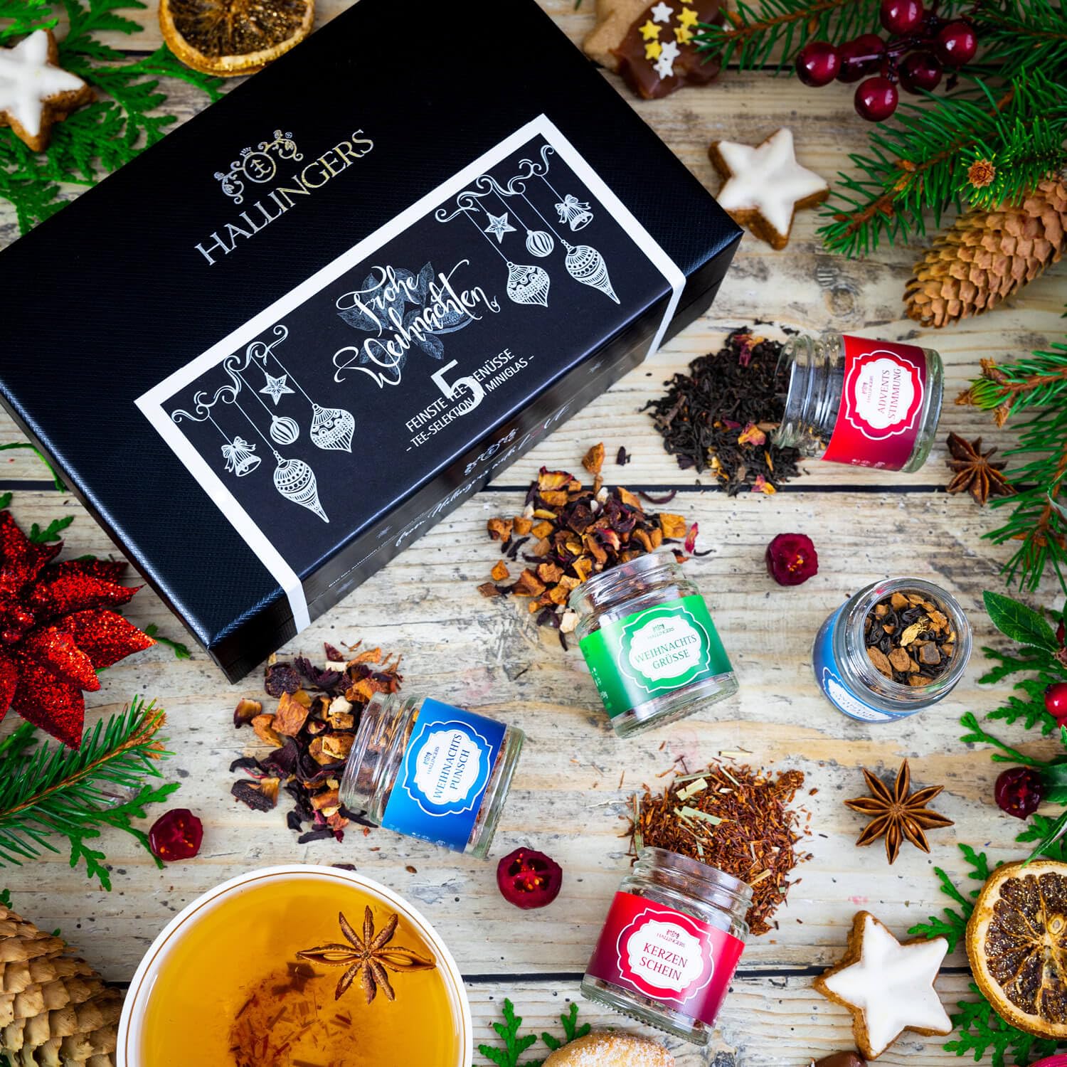 hallingers-tee-frohe-weihnachten-5-tees-geschenkbox image 2