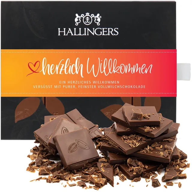 hallingers-genuss-manufaktur-schokolade-herzlich-willkommen-pur-90g image 1