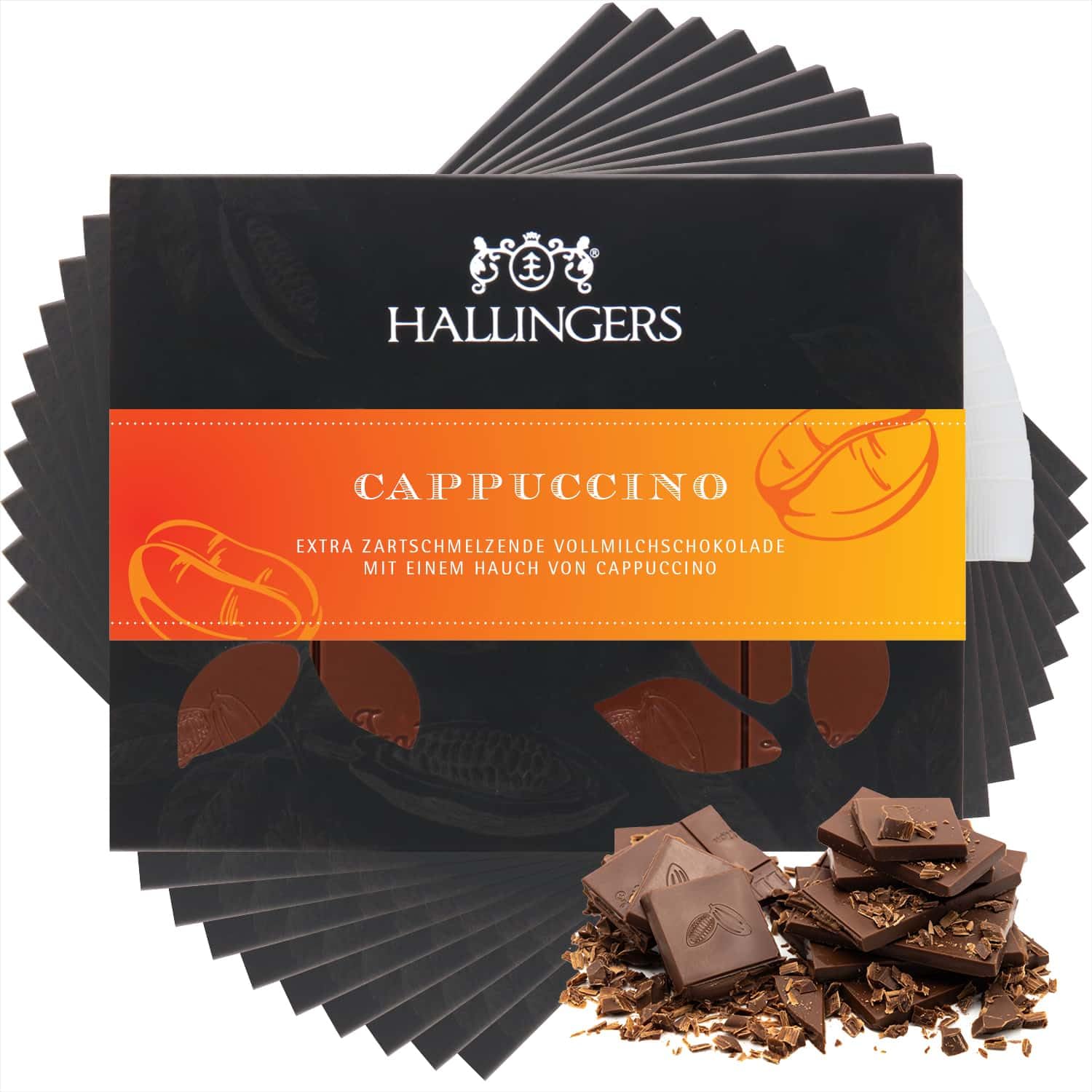 hallingers-schokolade-cappuccino-tafeln-10x-900g-ohne-alkohol image 1