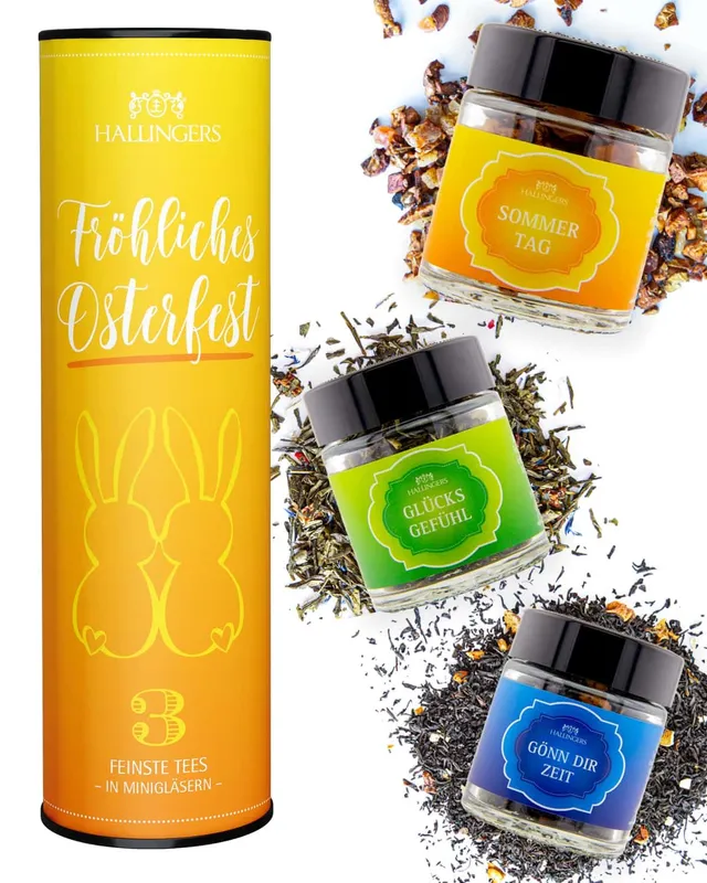hallingers-tee-fr-hliches-osterfest-loser-tee-geschenk-set-3er-vegan image 1