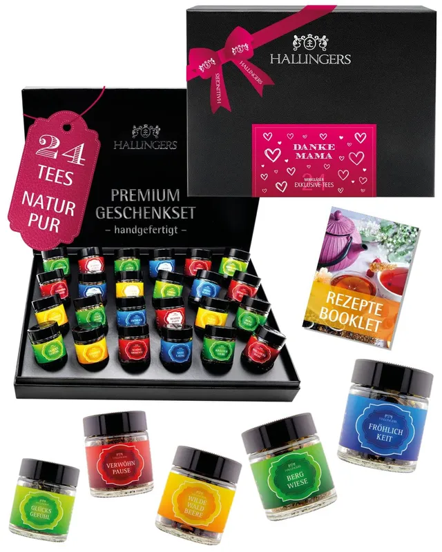 hallingers-danke-mama-tee-geschenkset-24-sorten-225-g image 1