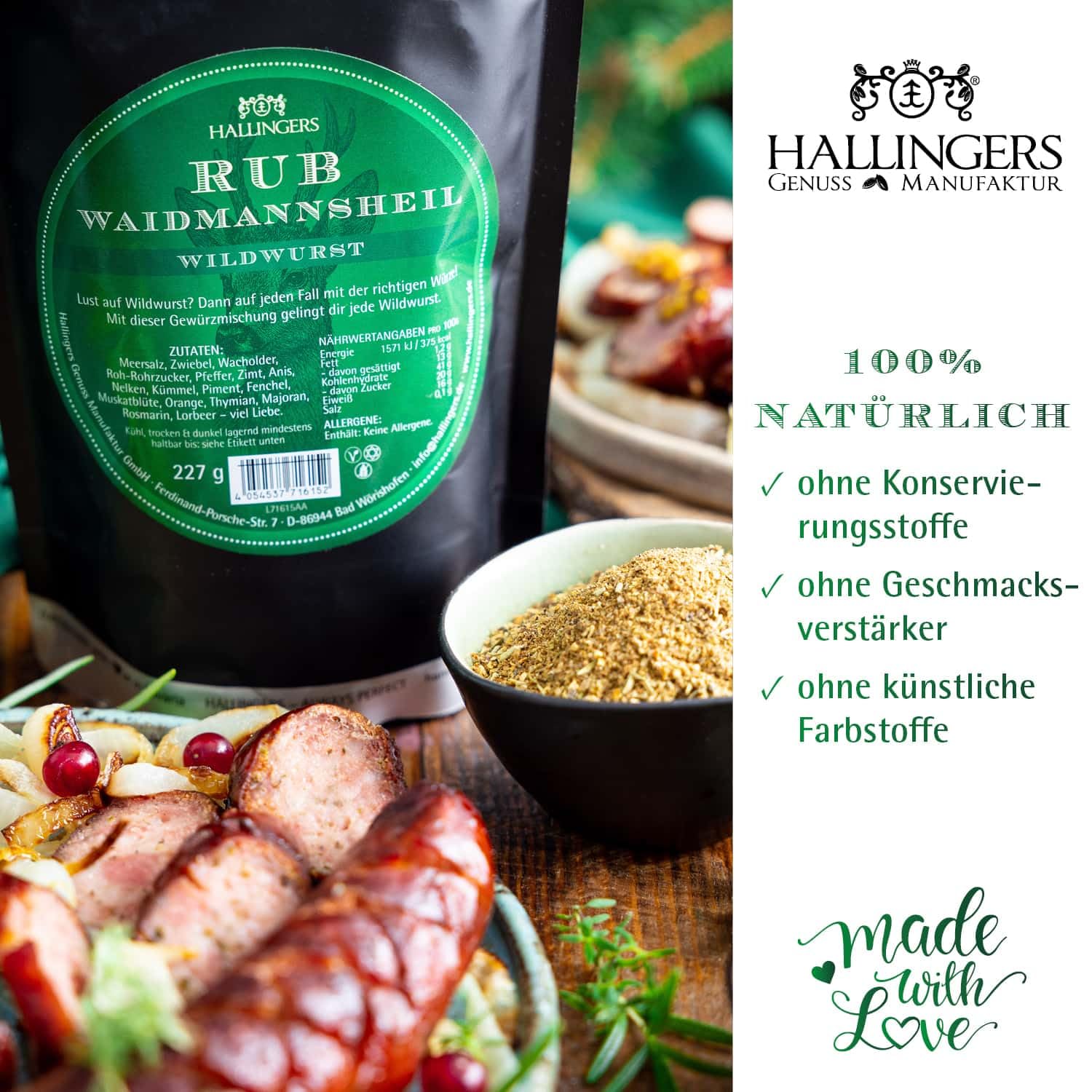 hallingers-kochen-wildwurst-rub-gew-rz-bbq-j-ger-geschenk-227g image 4