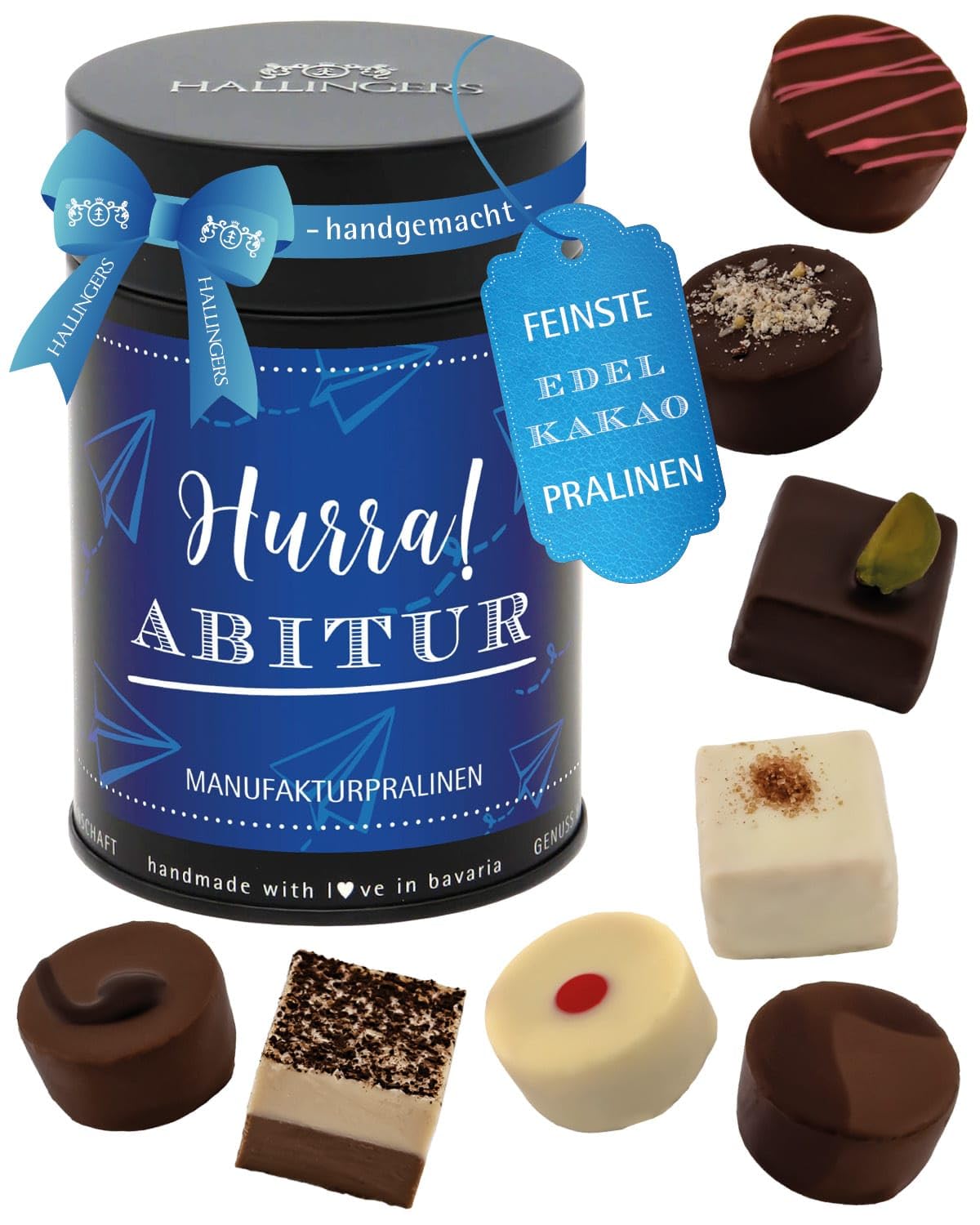 hallingers-pralinen-hurra-abitur-geschenkdose-edelkakao-12-st-ck image 1