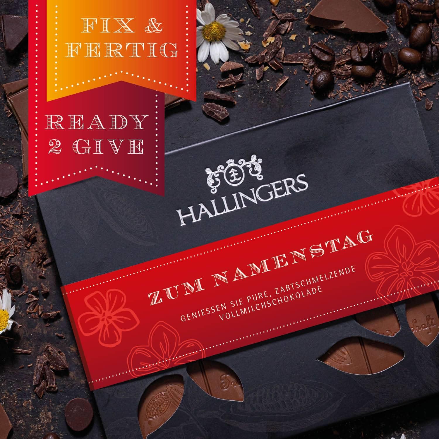 hallingers-schokolade-zum-namenstag-tafel-90g-pur-geschenk image 3