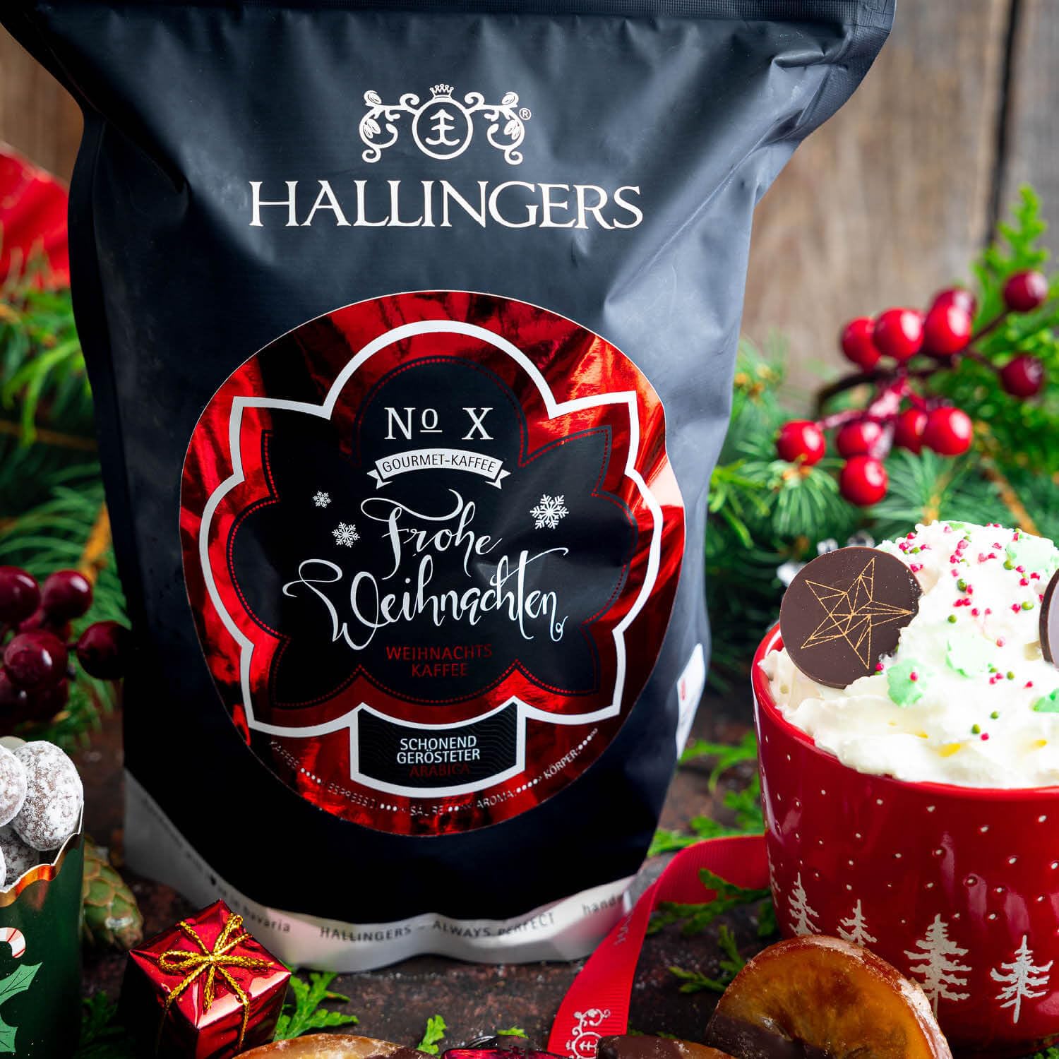 hallingers-no-x-frohe-weihnachten-kaffee-arabica-bohnen-500-g image 2