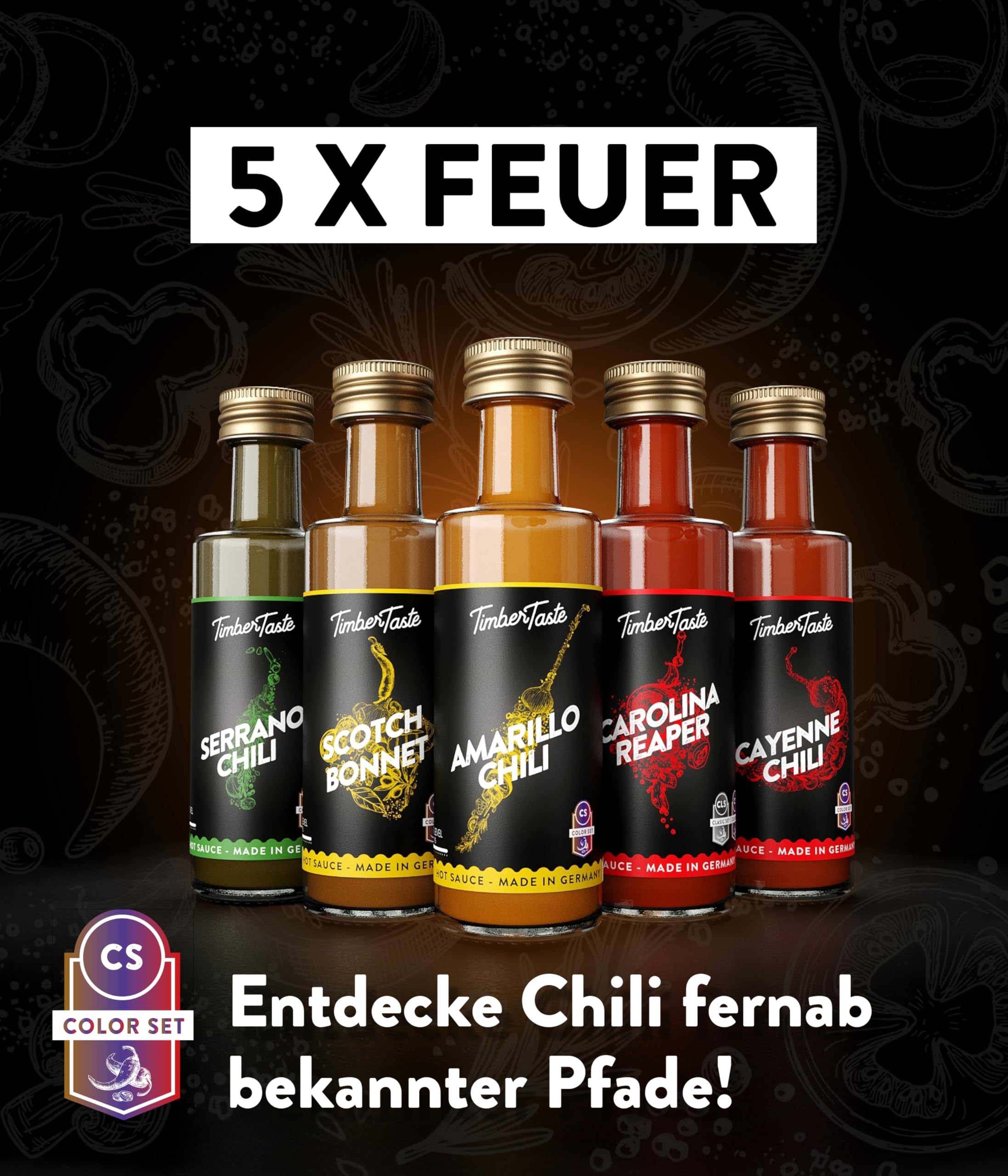 timber-taste-hot-chili-saucen-world-set-5er-scharf image 2