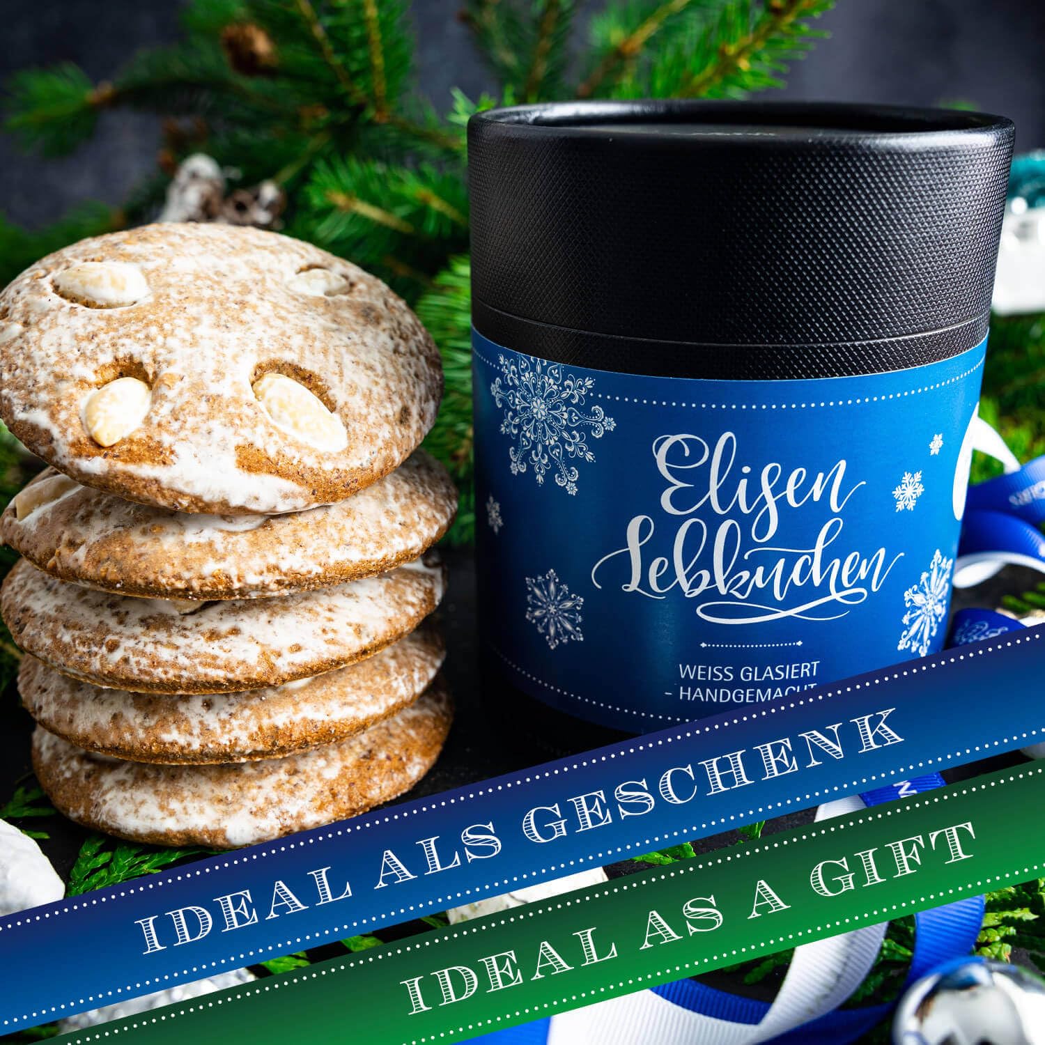 hallingers-elisen-lebkuchen-geschenkdose-wei-glasiert-5-st-ck image 4